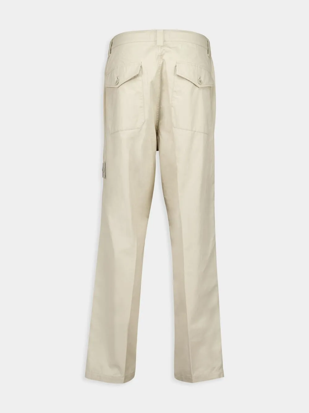 Cream Tapered Cotton Trousers sold by Fashion Clinic product image thumbnail 2