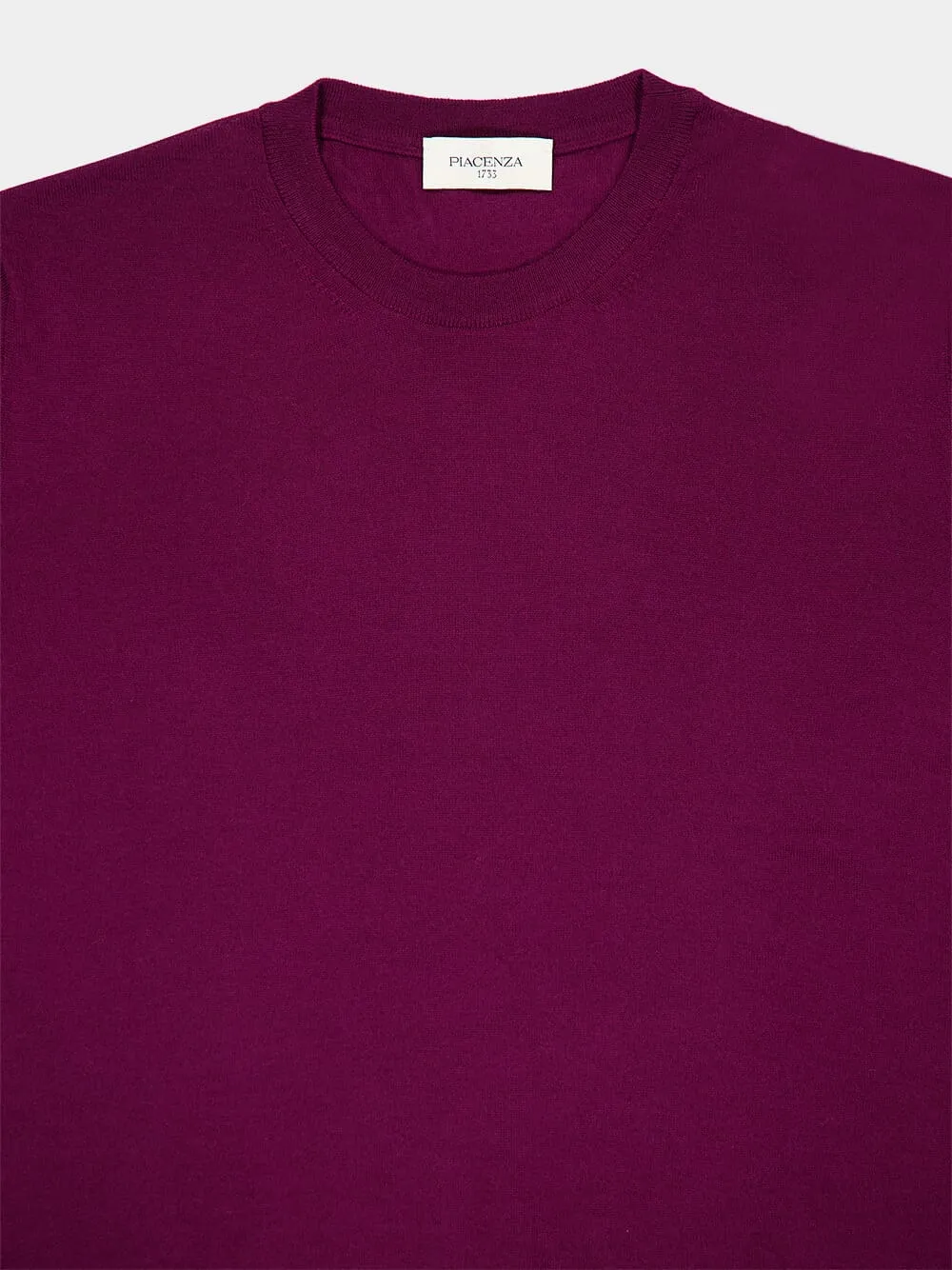 Burgundy fine merino wool crewneck sold by Fashion Clinic product image thumbnail 3