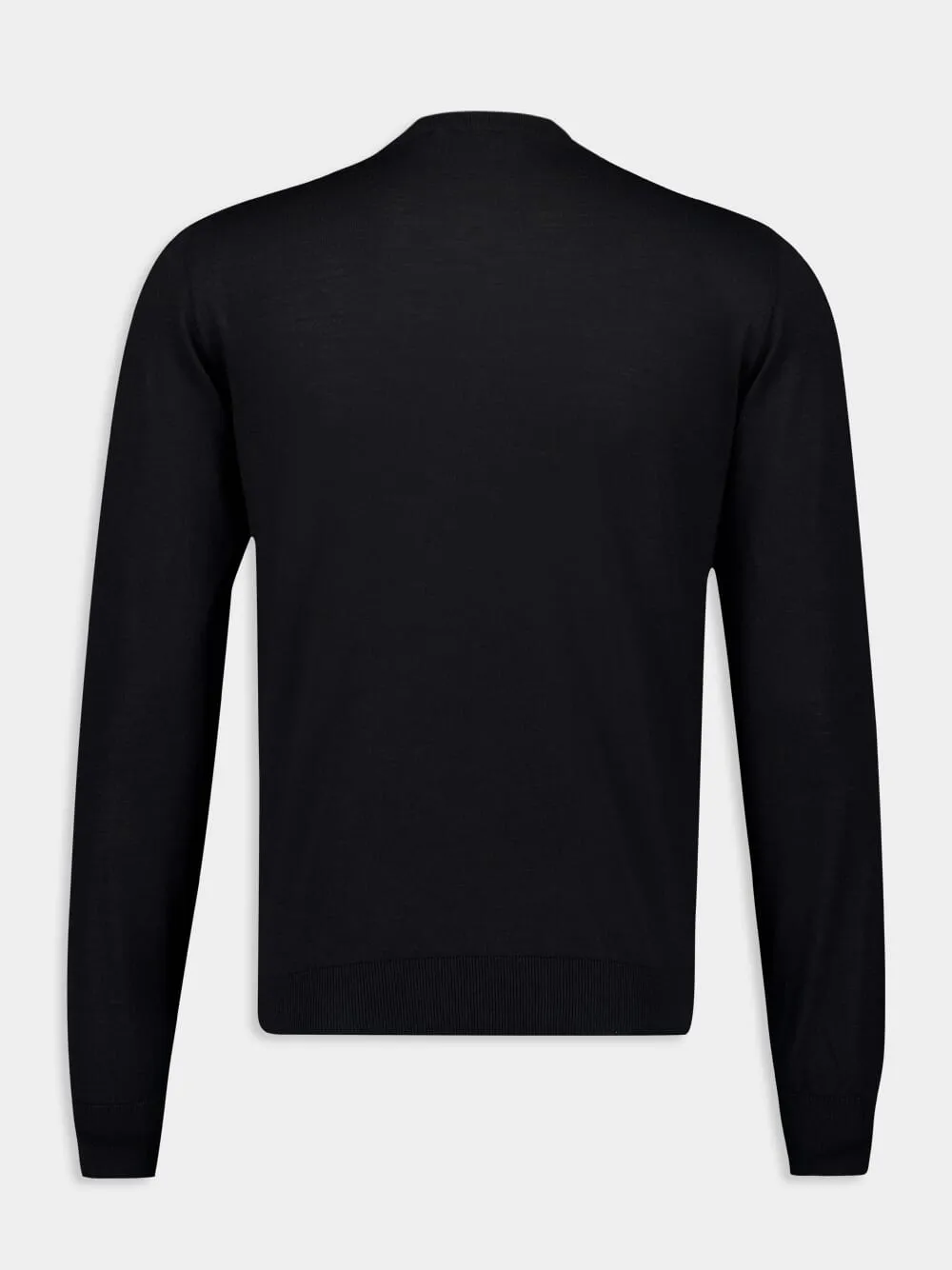 Black Lightweight merino wool crewneck sold by Fashion Clinic product image thumbnail 2