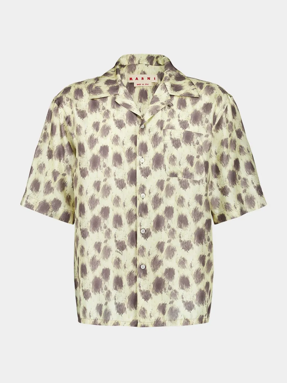 Crayon Leopard Prints Silk Bowling Shirt sold by Fashion Clinic product image thumbnail 2