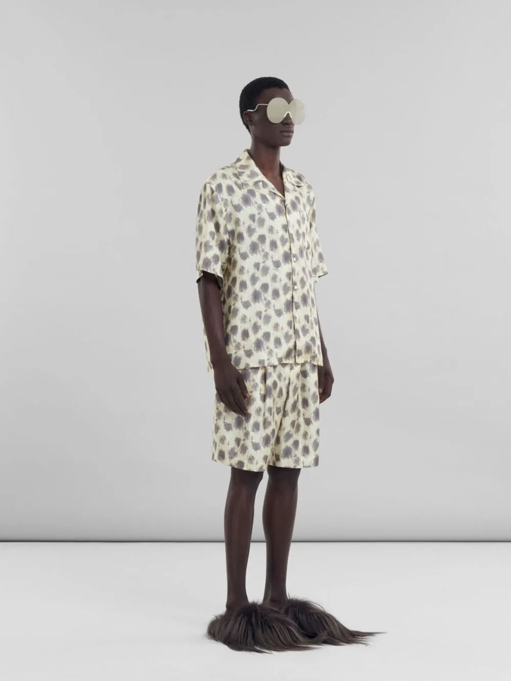 Crayon Leopard Prints Silk Bowling Shirt sold by Fashion Clinic product image thumbnail 4