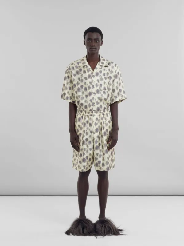 Crayon Leopard Prints Silk Bowling Shirt sold by Fashion Clinic