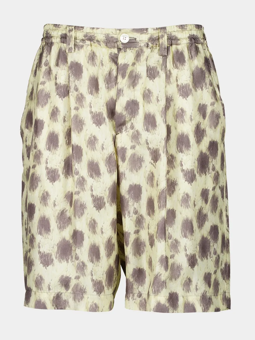 Crayon Leopard Prints Silk Bermuda Shorts sold by Fashion Clinic
