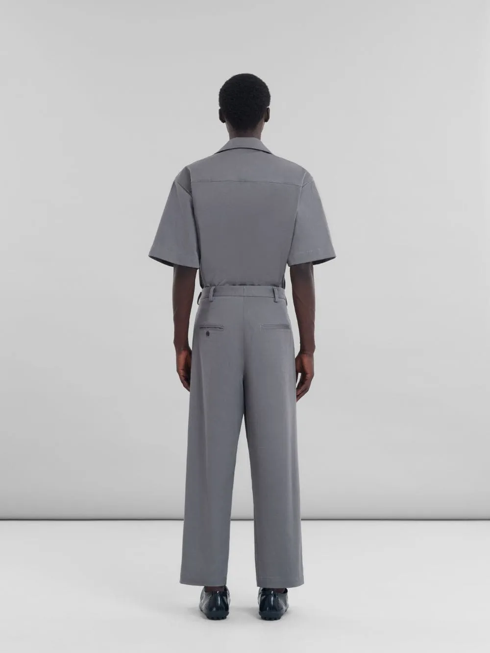 Grey Gabardine Classic Trousers sold by Fashion Clinic product image thumbnail 5