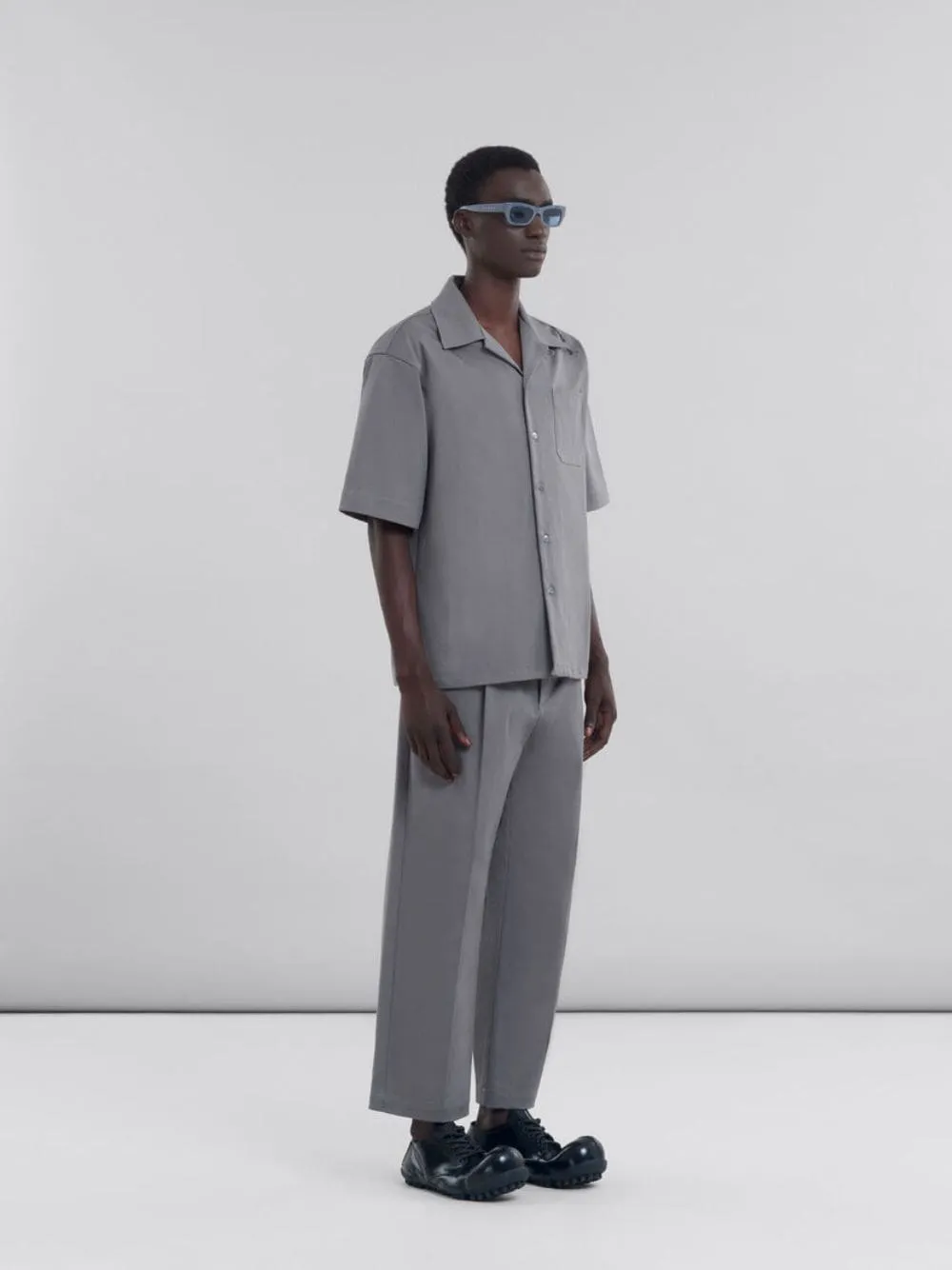 Grey Gabardine Classic Trousers sold by Fashion Clinic product image thumbnail 3