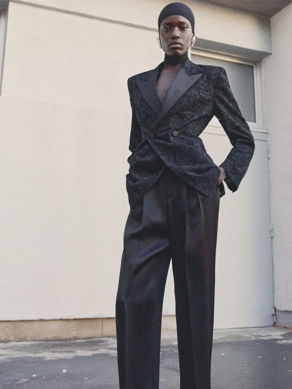 High-Waisted Silk Satin Trousers sold by Fashion Clinic product image thumbnail 2