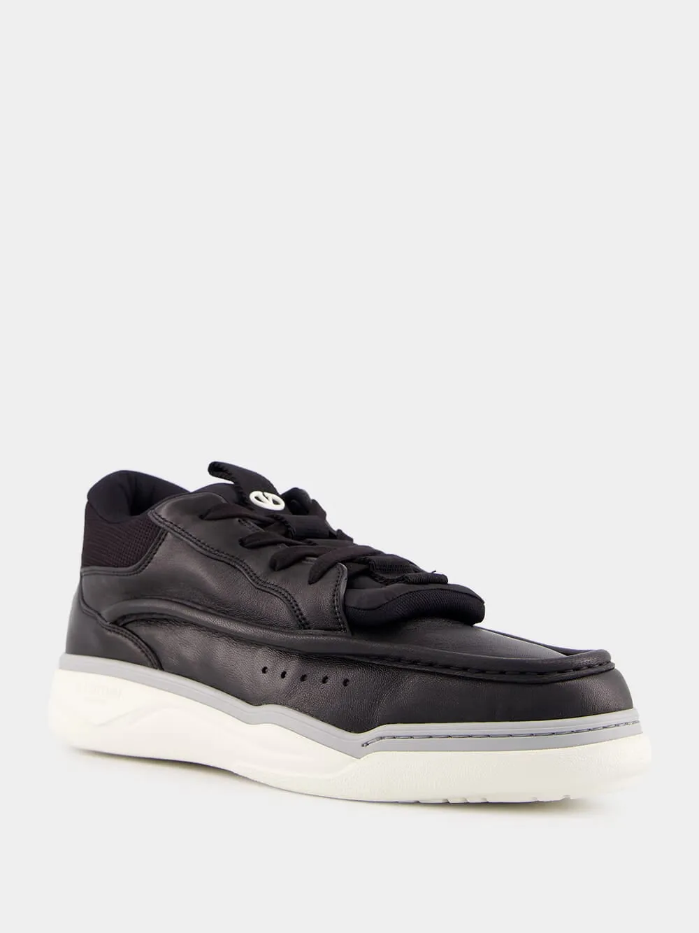 Calfskin Leather Mid-Top Sneakers sold by Fashion Clinic product image thumbnail 2