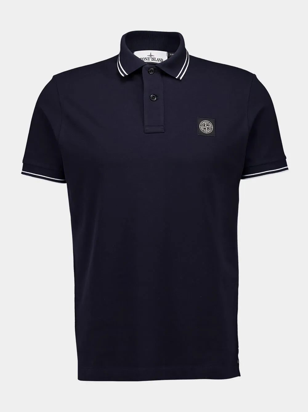 Navy Blue Slim Fit Short Sleeve Polo Shirt sold by Fashion Clinic