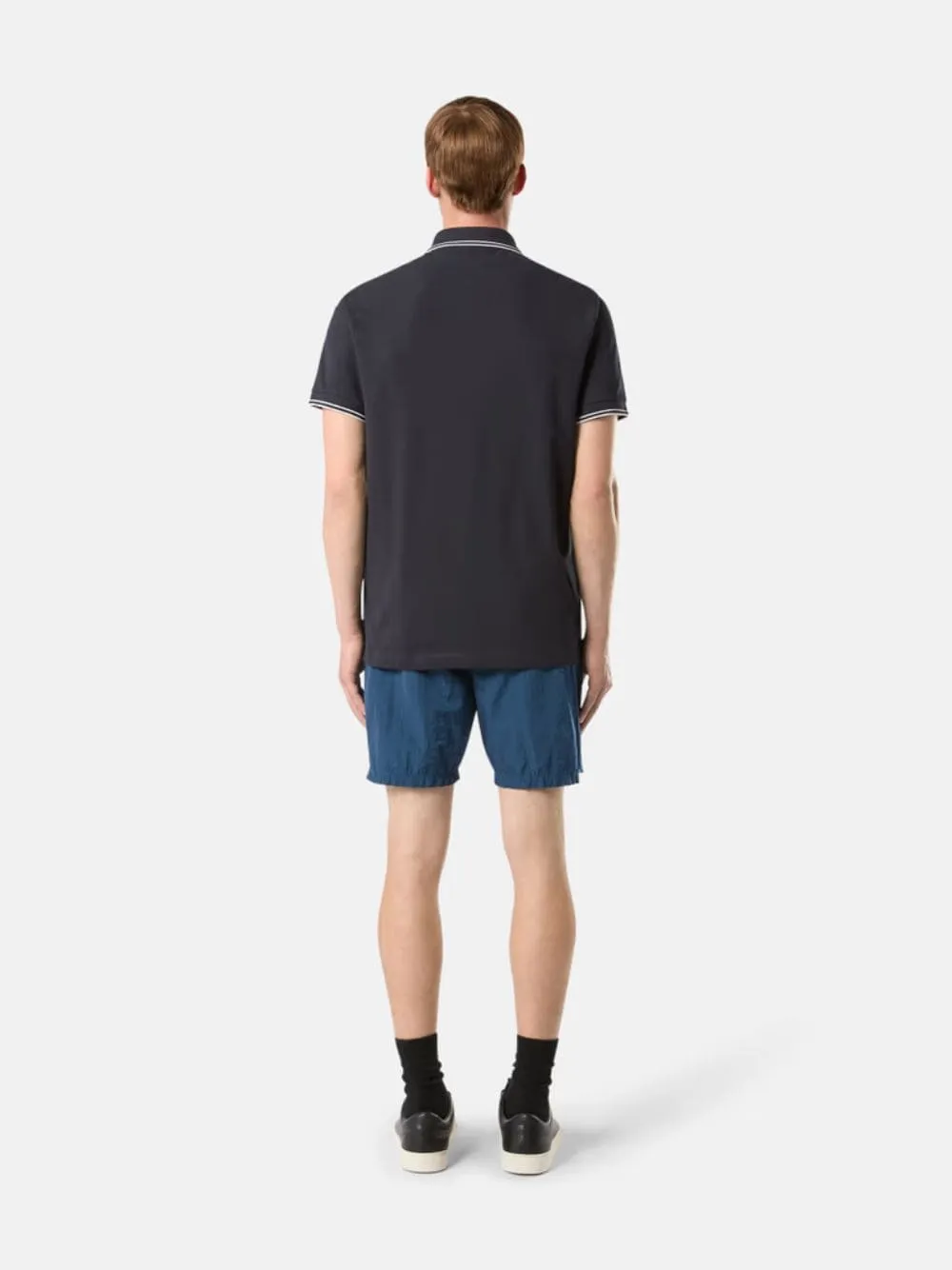 Navy Blue Slim Fit Short Sleeve Polo Shirt sold by Fashion Clinic product image thumbnail 4