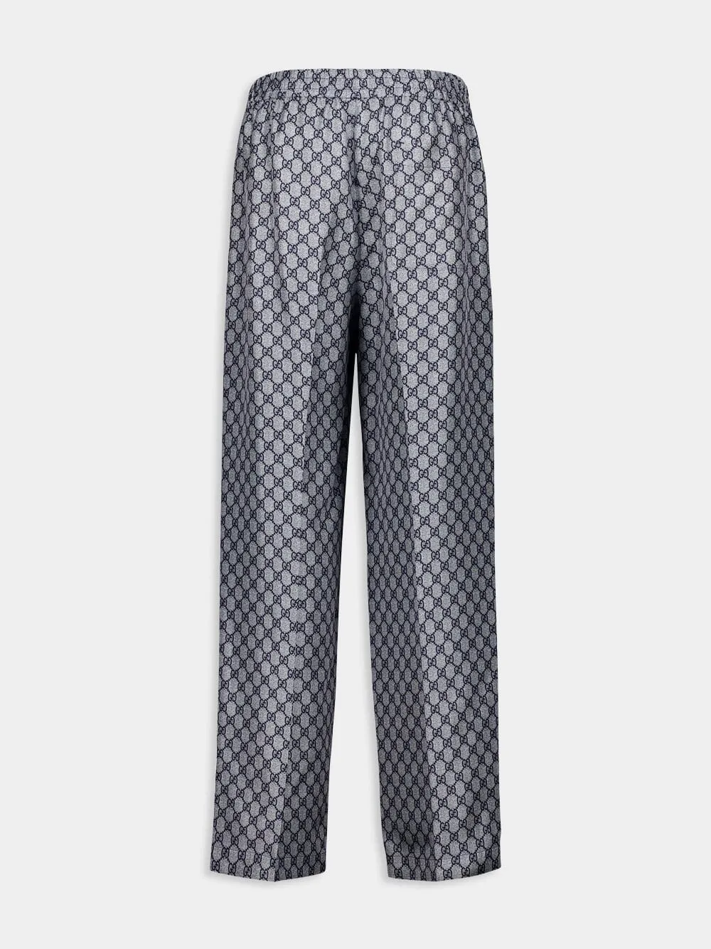 Navy GG Print Silk Pants sold by Fashion Clinic product image thumbnail 2