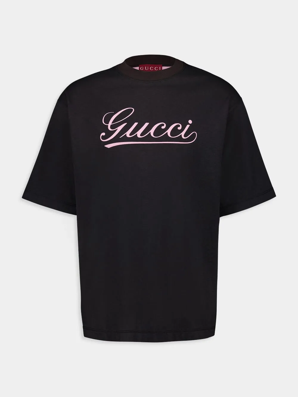 Script Print Black Cotton T-shirt sold by Fashion Clinic