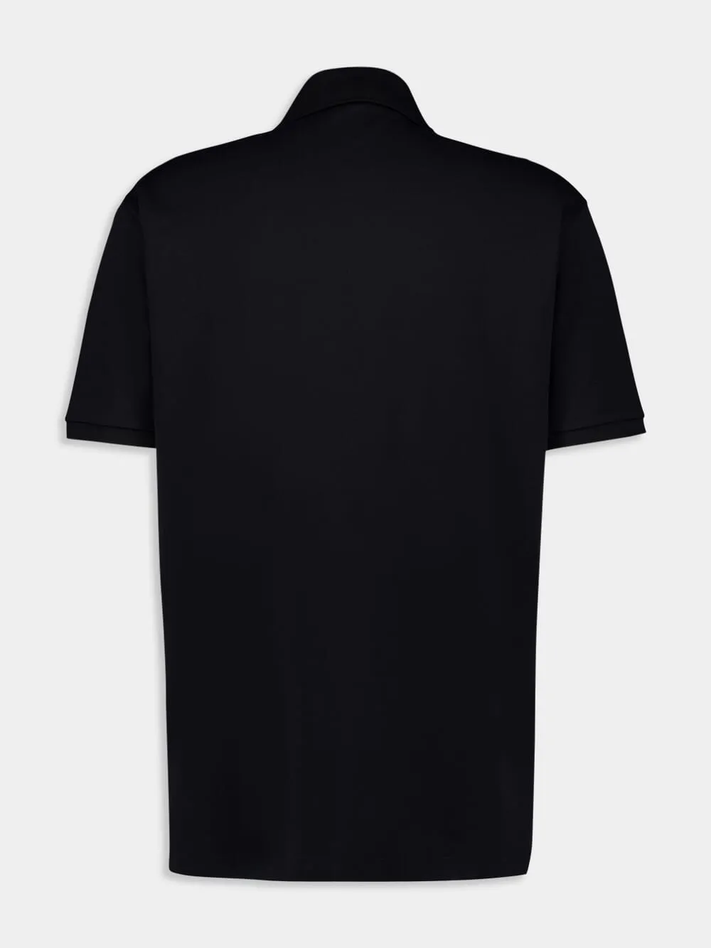 Black Cotton polo shirt with Web sold by Fashion Clinic product image thumbnail 2