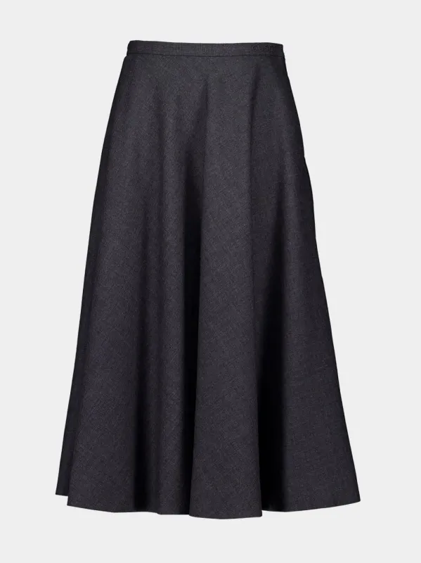 Grey Wool Pleated Skirt sold by Fashion Clinic