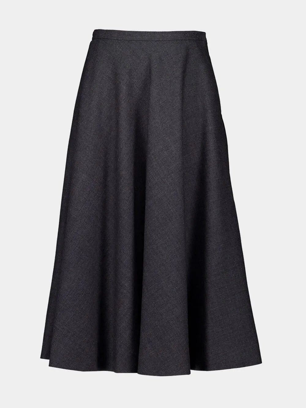 Grey Wool Pleated Skirt sold by Fashion Clinic