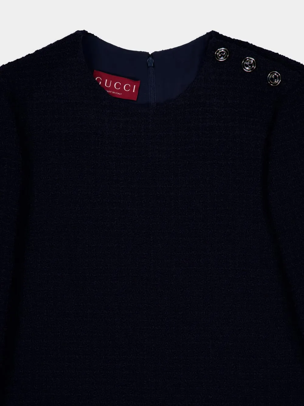 Dark Blue Bouclé Wool Dress sold by Fashion Clinic product image thumbnail 3