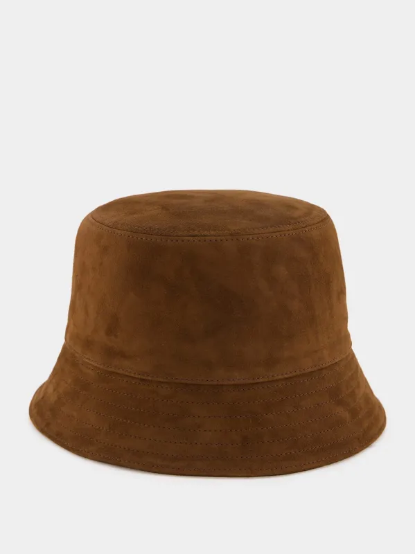 Brown Leather Bucket Hat sold by Fashion Clinic