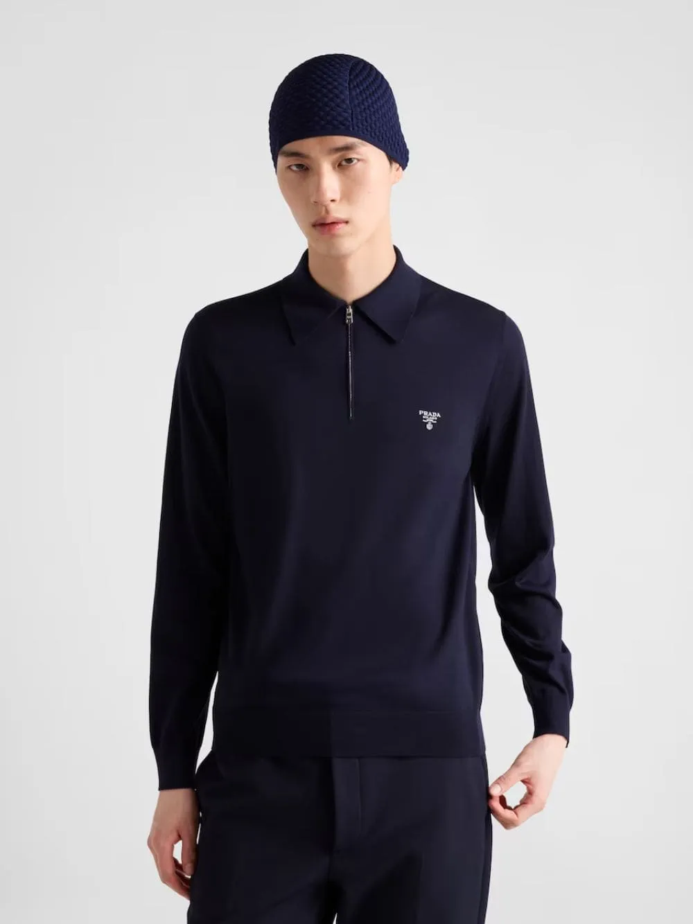 Blue Superfine Wool Polo Shirt sold by Fashion Clinic product image thumbnail 2