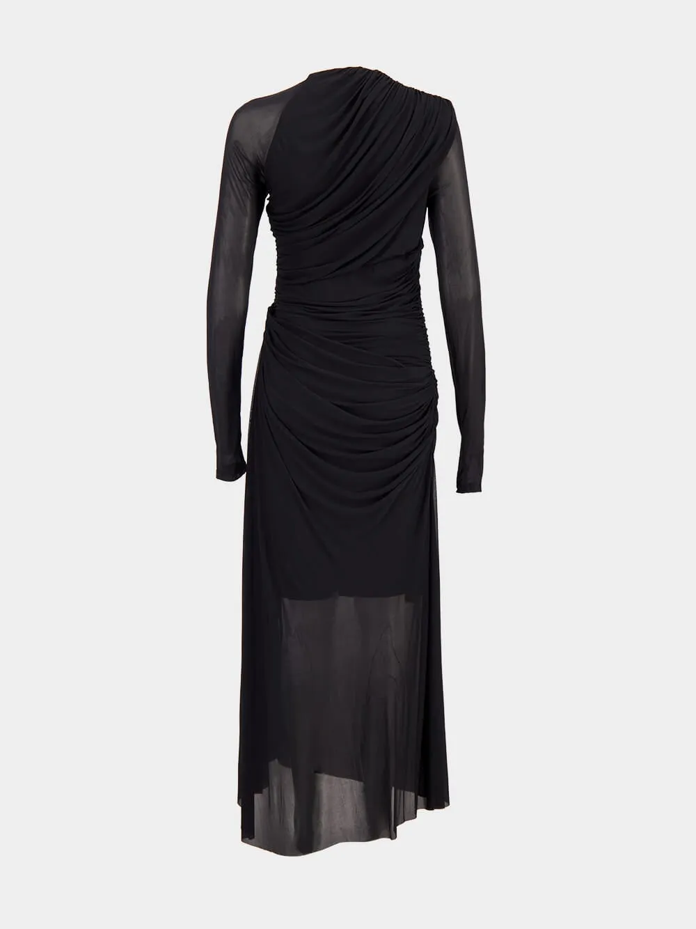 Black Illustration Gathered Dress sold by Fashion Clinic product image thumbnail 3