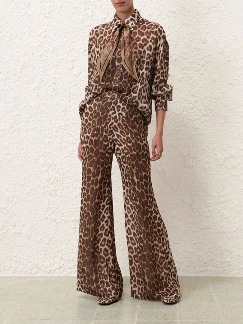 Illustration Leopard Print Flare Pant sold by Fashion Clinic