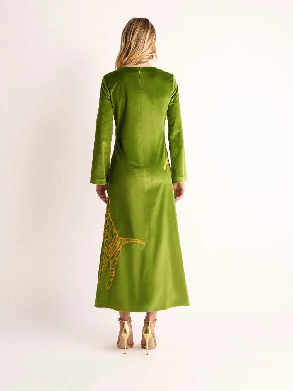 Selene Garden Green Velvet Dress sold by Fashion Clinic product image thumbnail 5