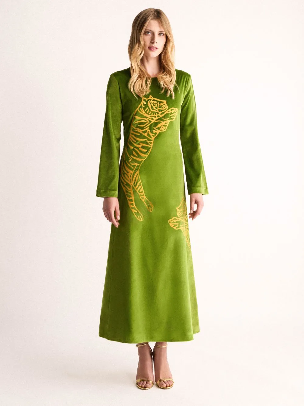 Selene Garden Green Velvet Dress sold by Fashion Clinic