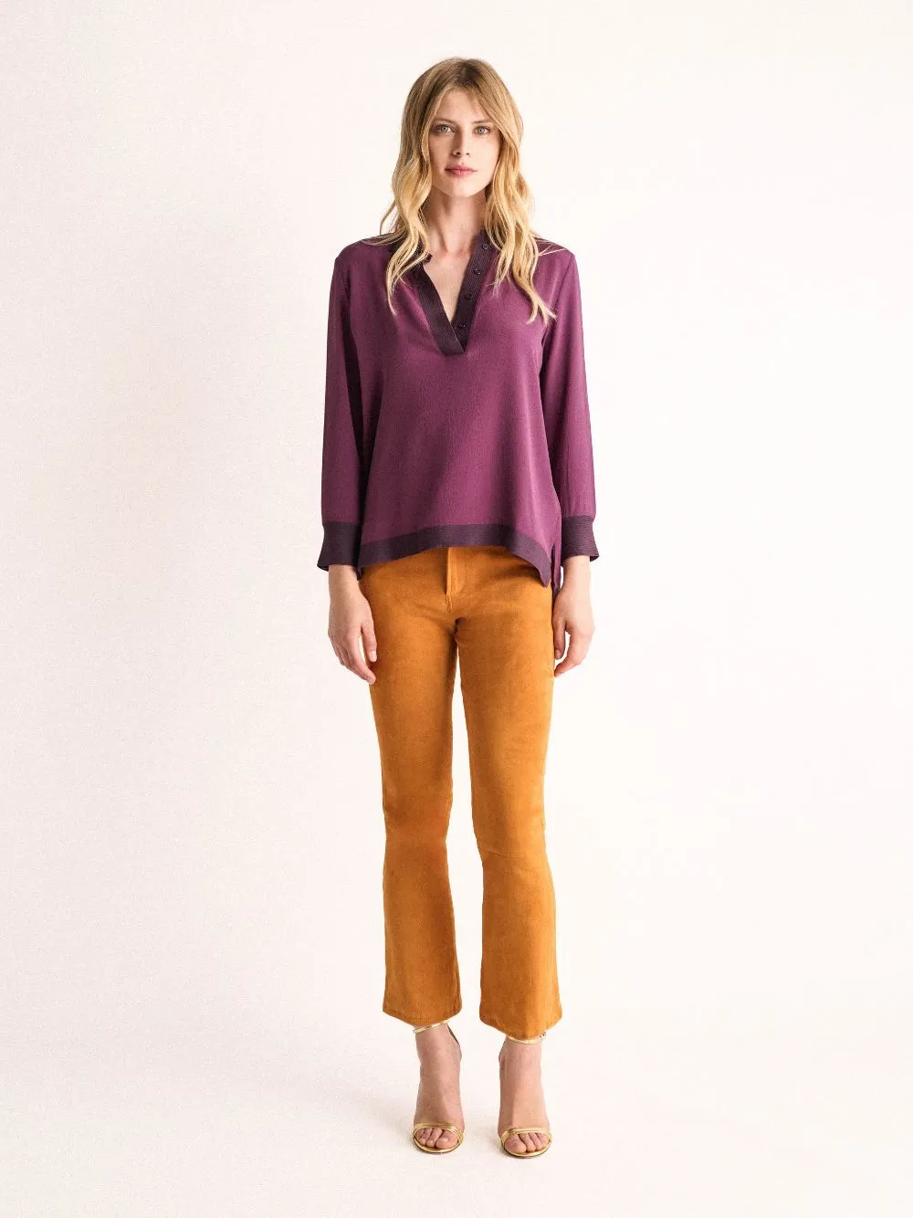 Diane Italian Plum Silk Blouse sold by Fashion Clinic product image thumbnail 2