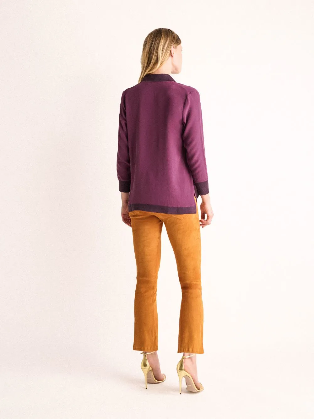 Diane Italian Plum Silk Blouse sold by Fashion Clinic product image thumbnail 4