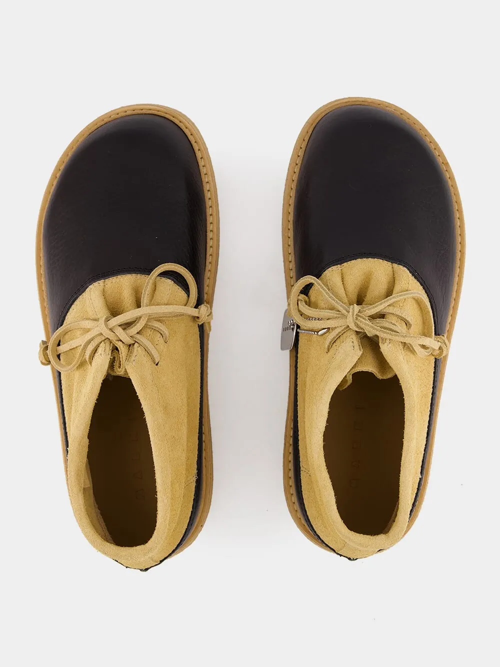 Black and Beige Leather Desert Boot sold by Fashion Clinic product image thumbnail 4