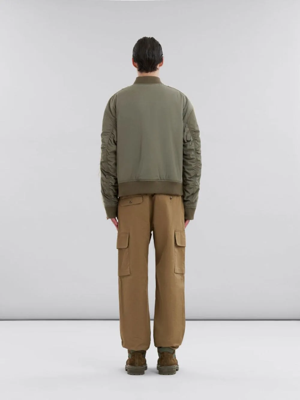 Beige Twill Bomber Jacket with Contrast Back sold by Fashion Clinic product image thumbnail 4