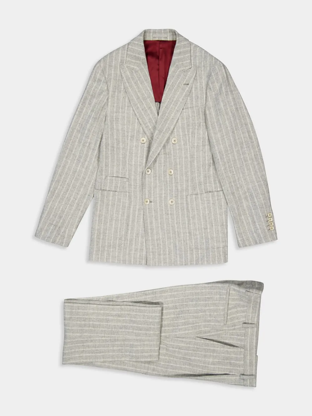 Grey Striped Alpaca Wool-Blend Suit sold by Fashion Clinic product image thumbnail 2