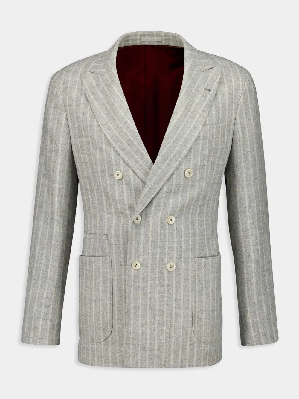 Grey Striped Alpaca Wool-Blend Suit sold by Fashion Clinic