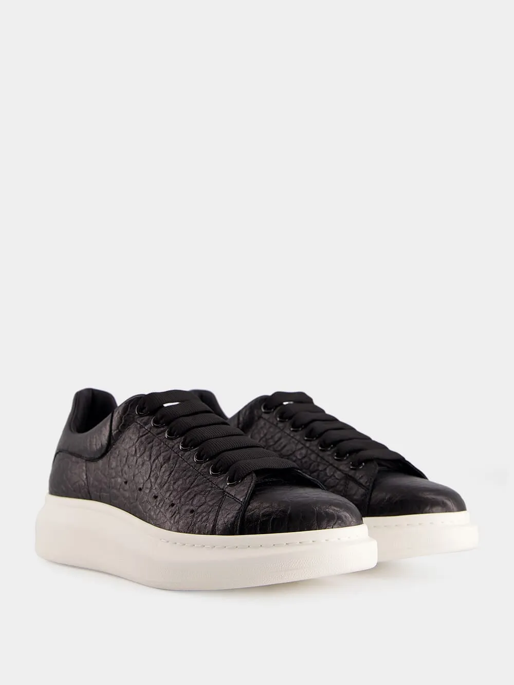 Black Grainy Leather Oversized Sneakers sold by Fashion Clinic product image thumbnail 3