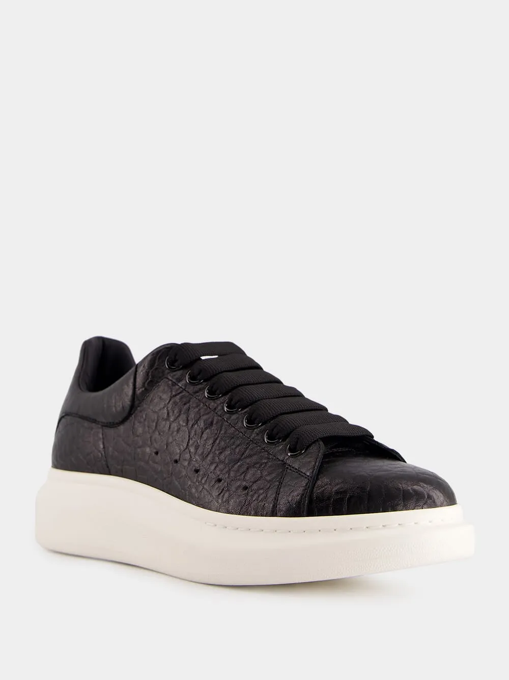 Black Grainy Leather Oversized Sneakers sold by Fashion Clinic product image thumbnail 2