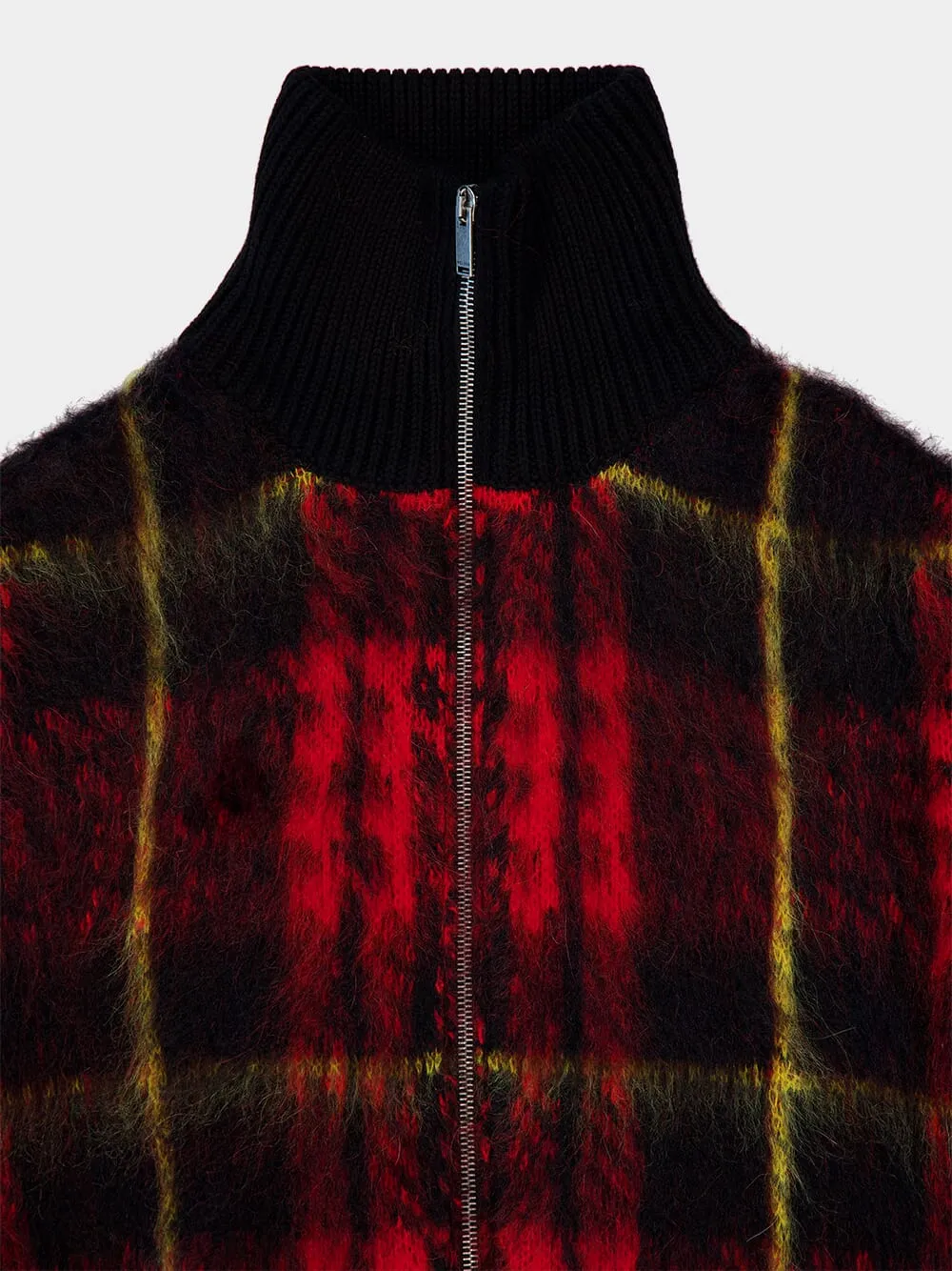 Tartan Zipped Knitted Cardigan sold by Fashion Clinic product image thumbnail 5