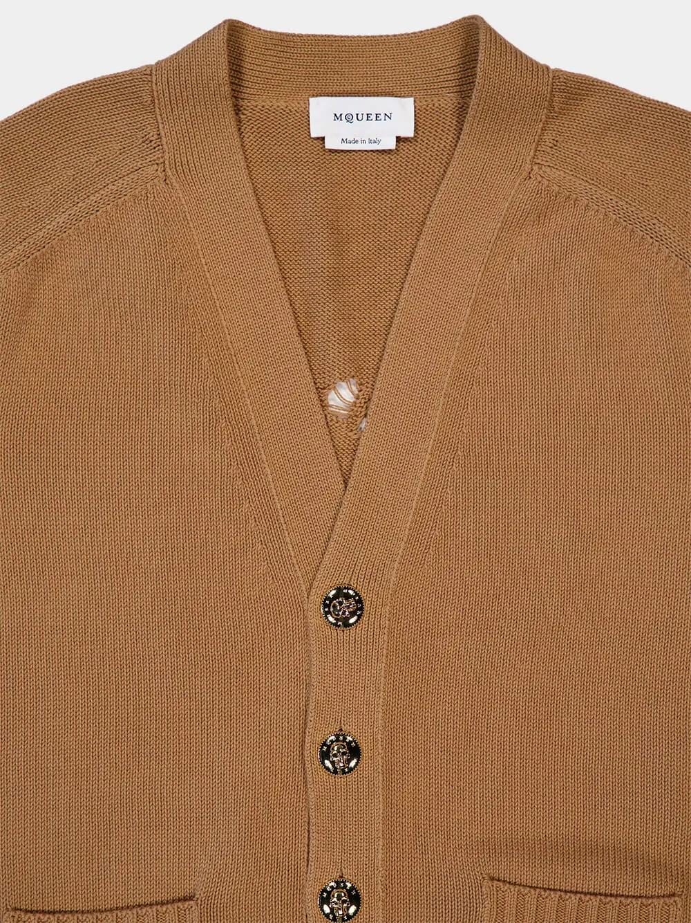 Distressed Skull Knitted Cardigan sold by Fashion Clinic product image thumbnail 5