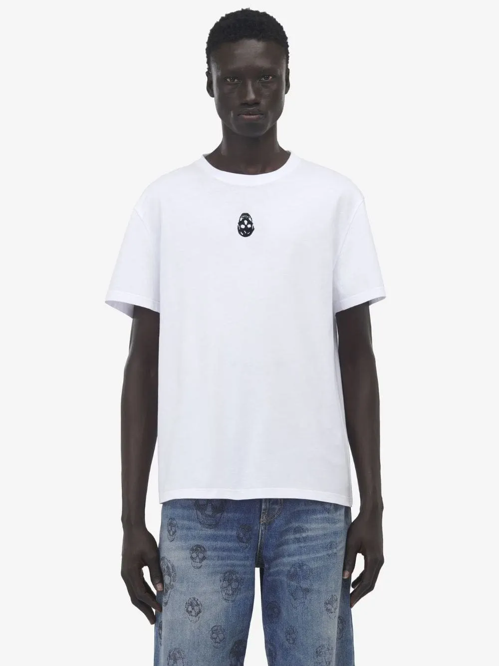 White Crew Neck T-shirt sold by Fashion Clinic product image thumbnail 2