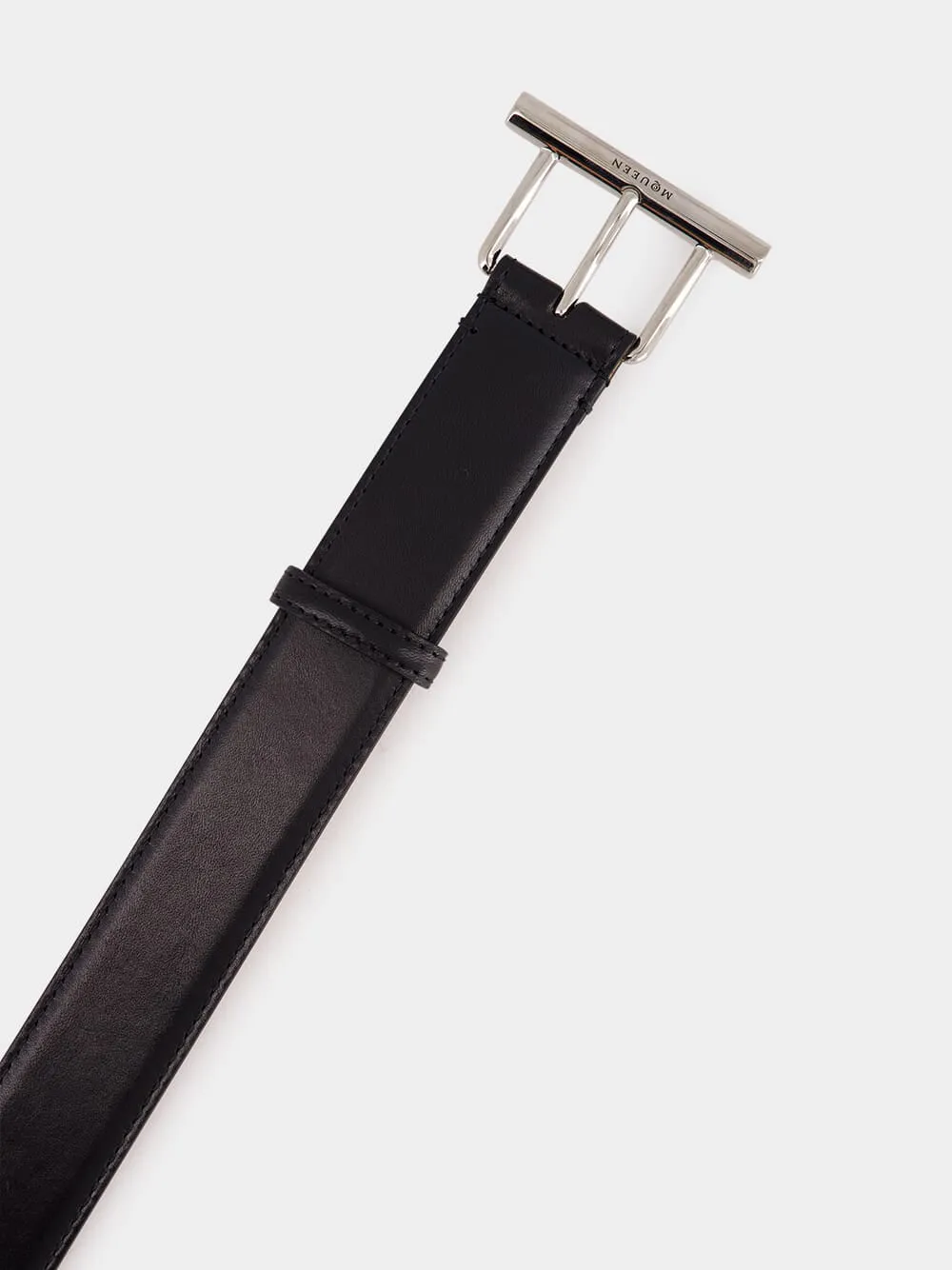 Black Smooth Calf Leather Belt sold by Fashion Clinic product image thumbnail 2