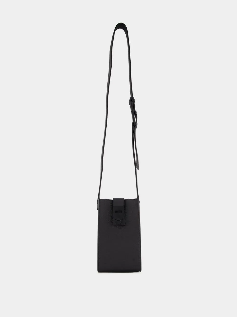 Gancini-buckle Black Leather Crossbody Bag sold by Fashion Clinic product image thumbnail 2