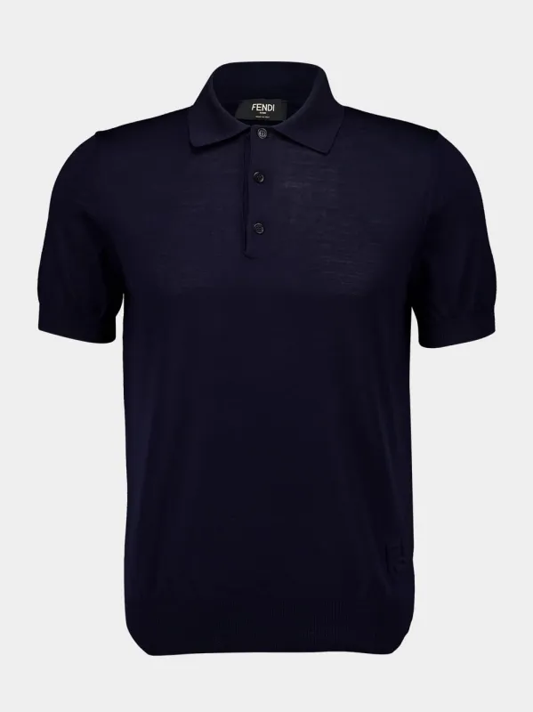 Blue Wool Polo Shirt sold by Fashion Clinic