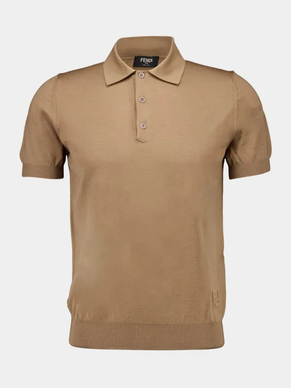Light Brown Wool Polo Shirt sold by Fashion Clinic