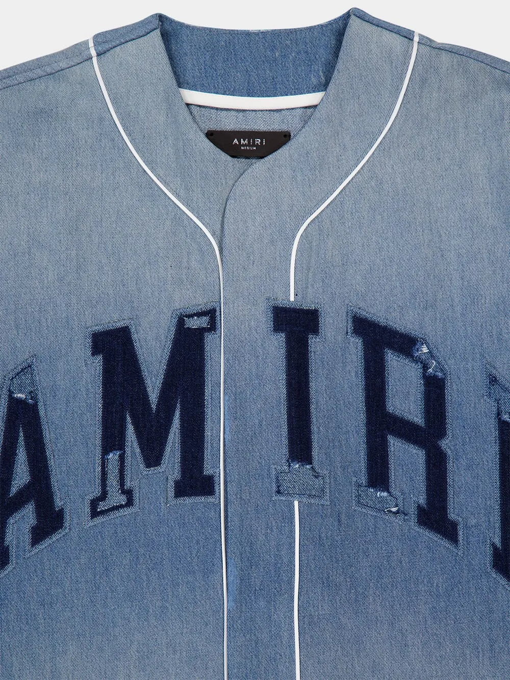 Sunfaded Denim Baseball Shirt sold by Fashion Clinic product image thumbnail 5