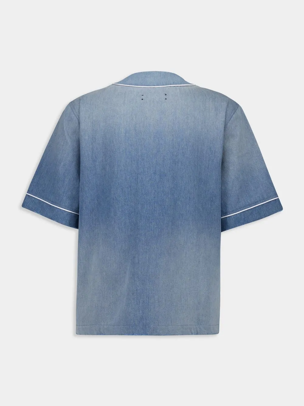 Sunfaded Denim Baseball Shirt sold by Fashion Clinic product image thumbnail 3