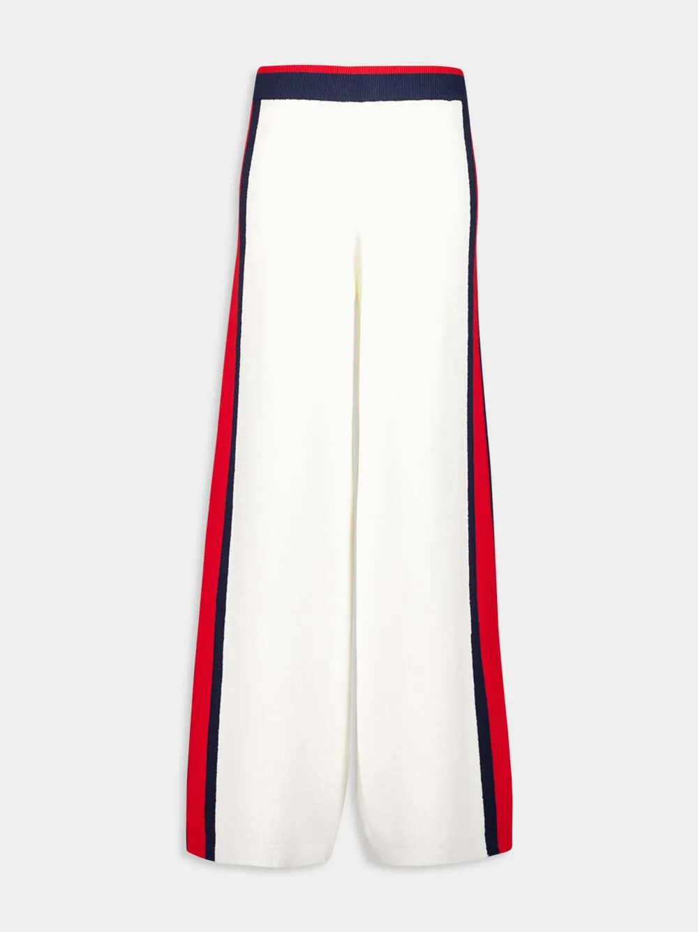 Cotton Wide-Leg Pants with Contrast Stripes sold by Fashion Clinic