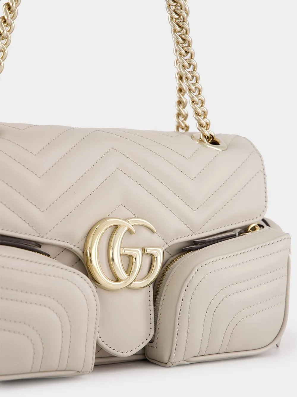 Ivory GG Marmont Small Multi-Pocket Bag sold by Fashion Clinic product image thumbnail 5