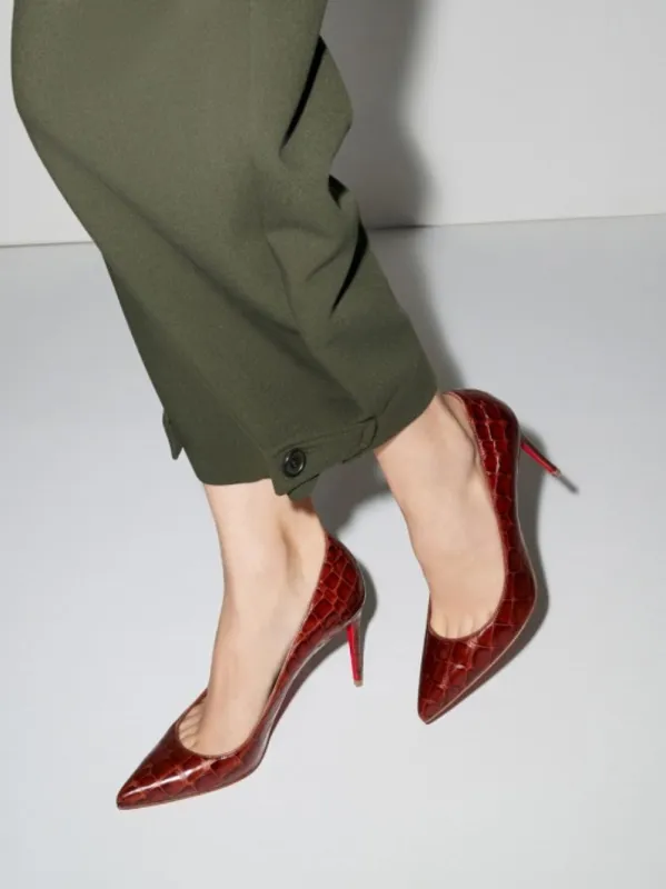 Acajou Kate 85 mm Alligator-Embossed Pumps sold by Fashion Clinic