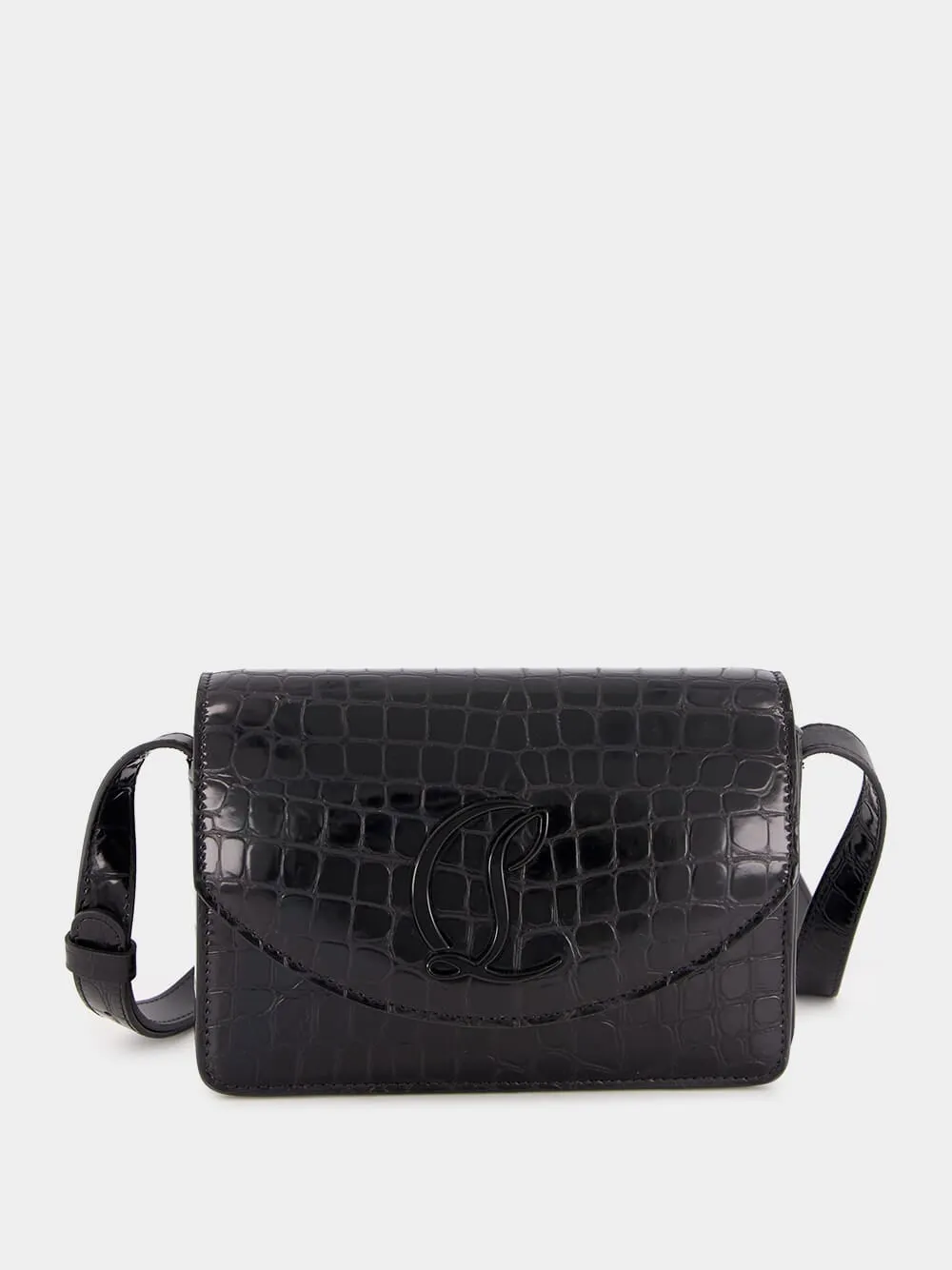 Loubi54 Black Alligator-Embossed Bag sold by Fashion Clinic