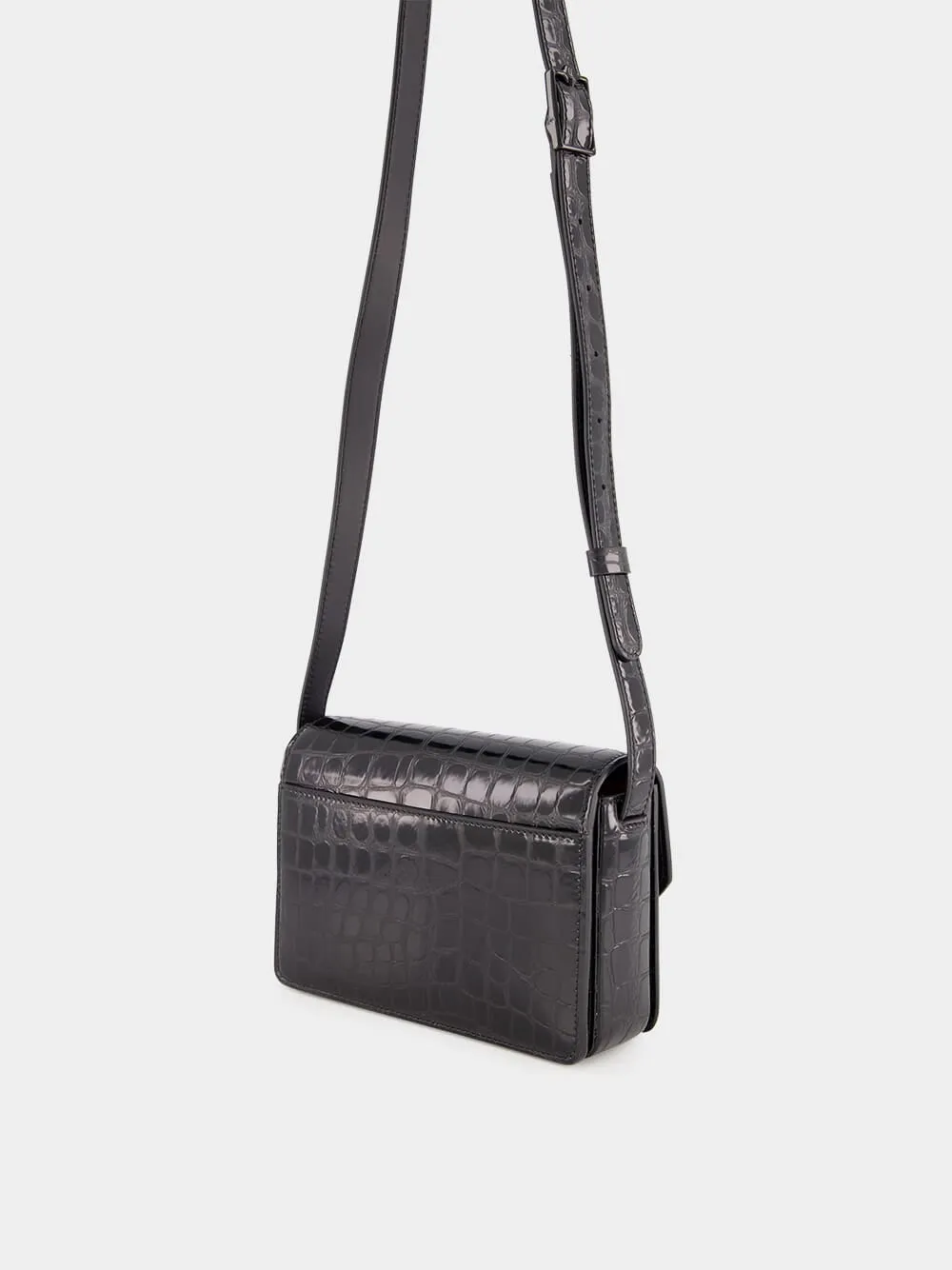 Loubi54 Black Alligator-Embossed Bag sold by Fashion Clinic product image thumbnail 4