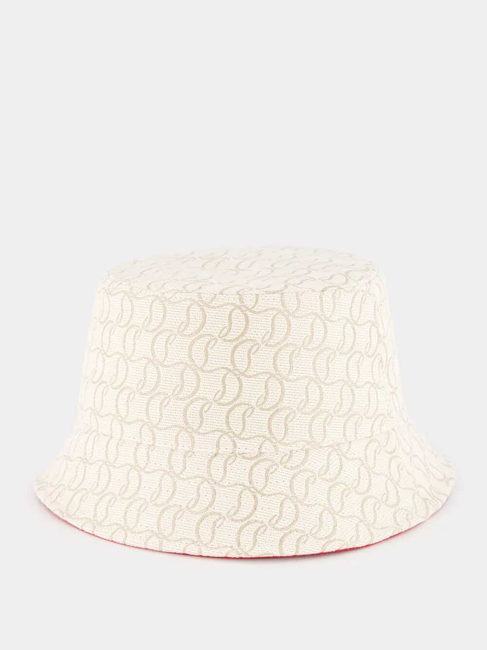 White Bobino Jacquard Monogram Bucket Hat sold by Fashion Clinic product image thumbnail 2