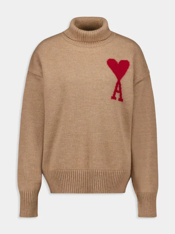 Camel Felted Merino Wool Sweater sold by Fashion Clinic