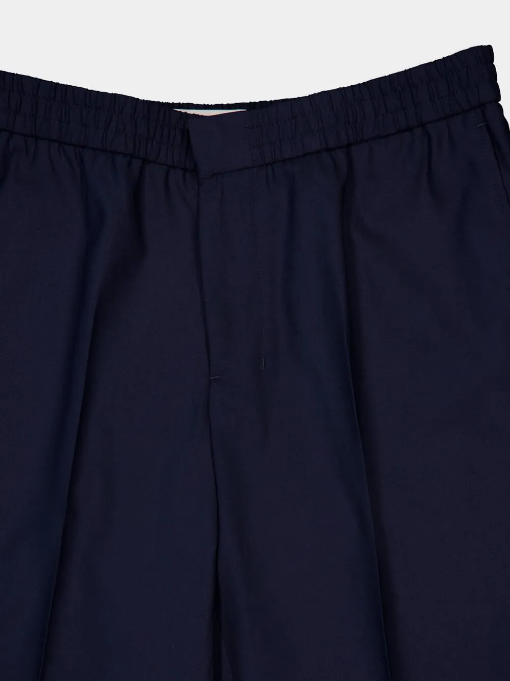 Navy Wool Elasticated Waist Trousers sold by Fashion Clinic product image thumbnail 5